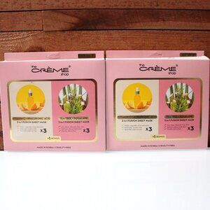 The Creme Shop 2-in-1 Fusion Sheet Mask Bundle 2 Boxes Vitamin C + Tea Tree NEW